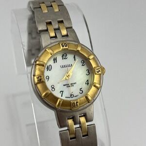 Vintage Forever Watch Women 25mm Case MOP Dial 6.75" Band- New Battery